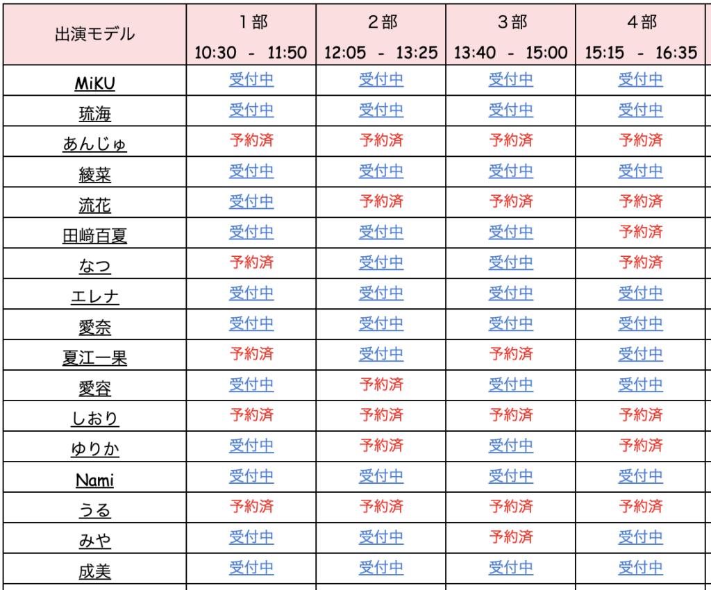 7月22日（土）ひまわりポートレート撮影会 in 福岡市植物園の撮影会の予約状況